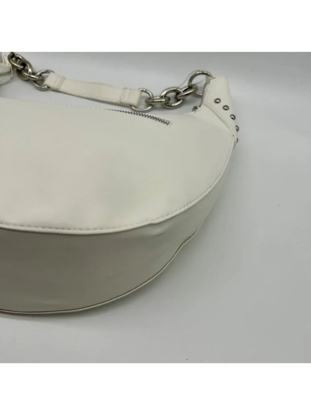 I.N.C. International Concepts Vanilla Faux Leather Giannaa Medium Stud Hobo Bag